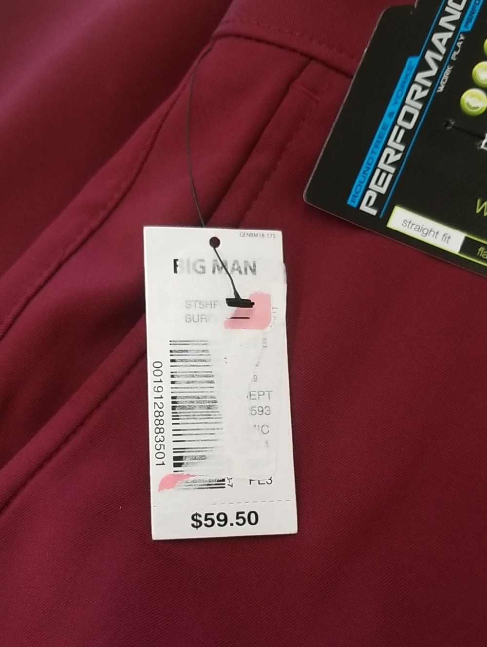 NWT Roundtree & Yorke Men’s Burgundy Flat Front Shorts Size 46 - Picture 5 of 7